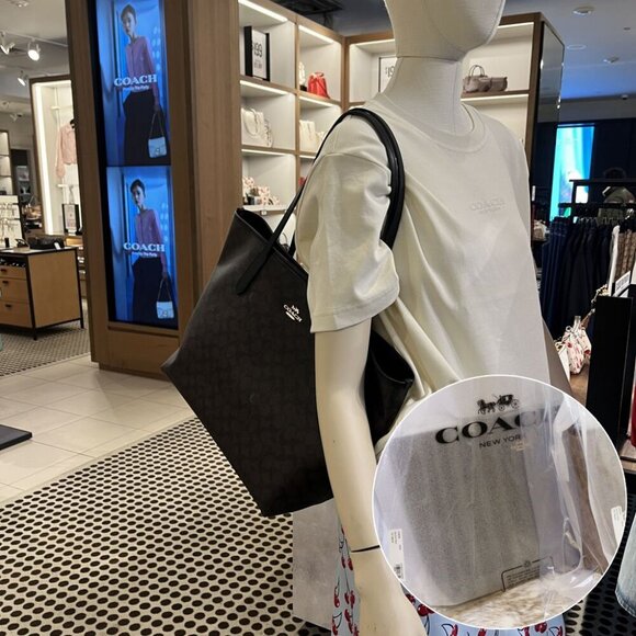 NWT COACH CITY TOTE BAG IN SIGNATURE CANVAS CV976 IMXAQ - Picture 1 of 12